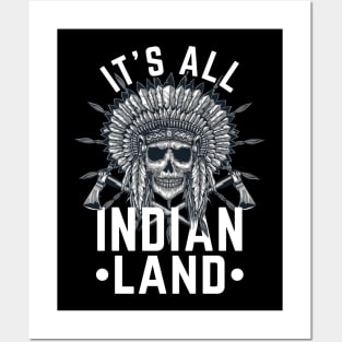 Native American Its All Indian Land Indian Pride Indigenous Tribe Headdress Posters and Art